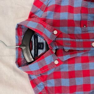 Tommy Hilfiger Kids Red and Blue Checkered Shirt